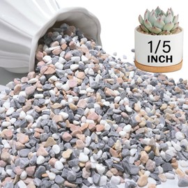 NUPICK 3 lbs Pebbles for Indoor Plants, 1/5 Inch Pea Gravel for Fish Tank, Decorative Rocks for Succulent, Natural River Stones for Vases, Cactus, Landscaping, Bird Bath, Aquarium, Mixed