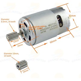 CHANCS Drive Motor 550 12V DC 12000RPM Electric Car Motor Repair Parts for Children Electric Cars
