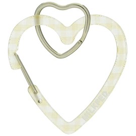 Milkfed NEO Heart Carabiner GINGHAM Women's Key Chain, beige