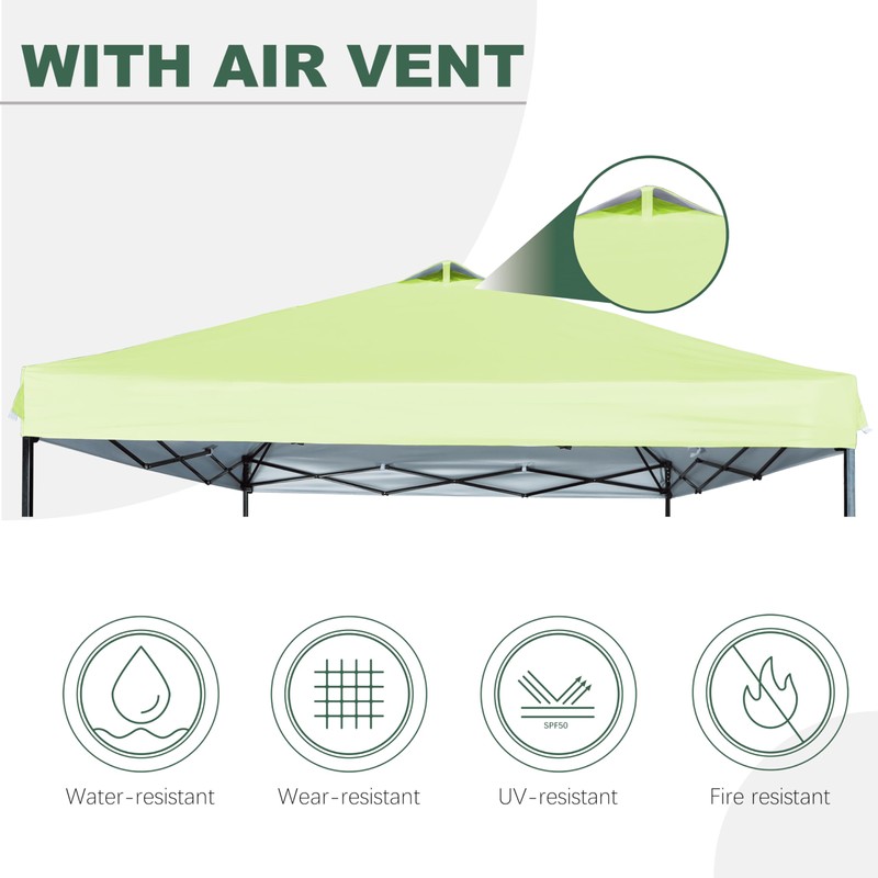 JANCANOPY 10x10 Canopy Replacement Top with Air Vent Silver Coated