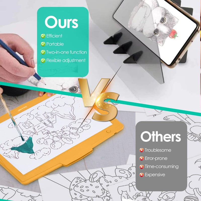 Optical Drawing Board, Portable Image Tracing Board for Phone and
