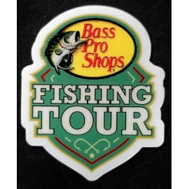 BASS PRO SHOPS STICKER "FISHING TOUR" 2 3/8 X 3" GLOSSY THICK WATERPROOF OUTDOOR