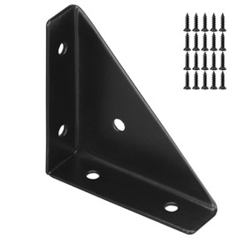 L&M Trapeziform Angle Brackets 4 PCS , Shelf Brackets Heavy Duty Triangular Bracket Fastener, Cold Rolled Steel Braces Joining Support for Desk Bed Edge，Furniture Fastening