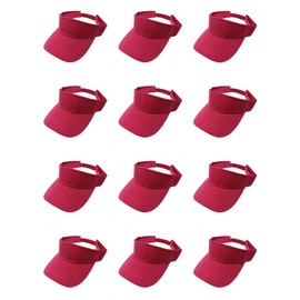 12 Pack Sun Visor Hats Stylish Protection for Sun and Heat (Hot Pink)