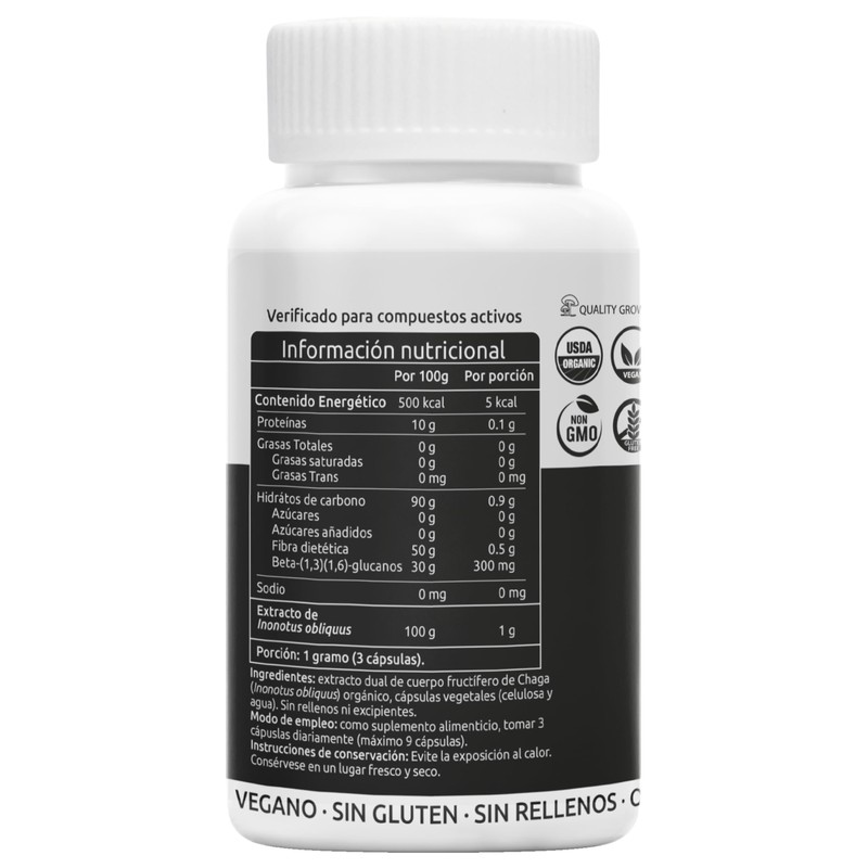 Griibok | Hongo Chaga | 90 cápusulas de 330 mg