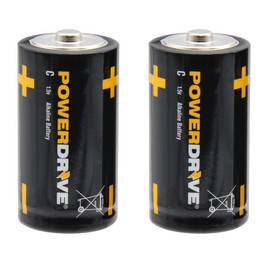 PowerDrive LR14 Alkaline C Battery - 2 per Pack