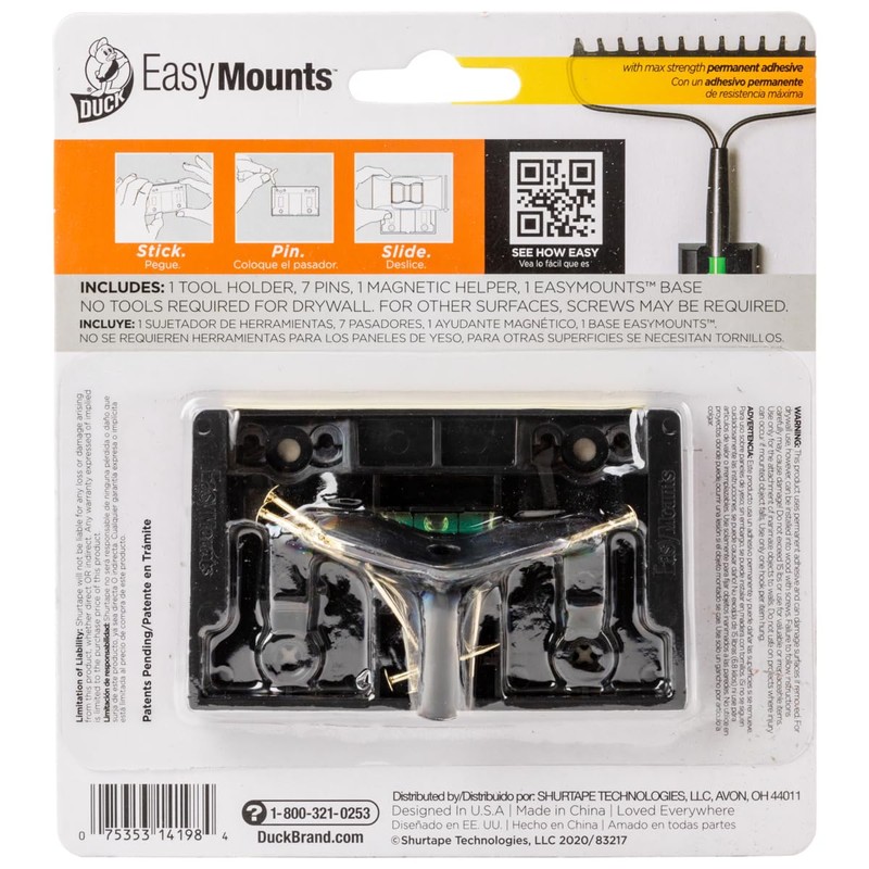 Duck EasyMounts Mop and Broom Holder - Heavy Duty Wall