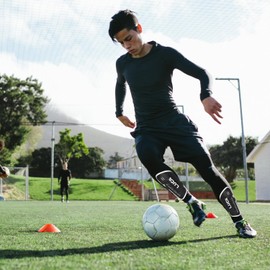 LUCA Club Soccer Shin Guards Youth Adults - Superlight Shinguards Adjustable Straps Medium Size