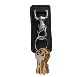 JAY-PEE Genuine Leather Key Ring Holder with Steel Belt Clip Keyring Fits 2.25″ Duty Belts, Chrome