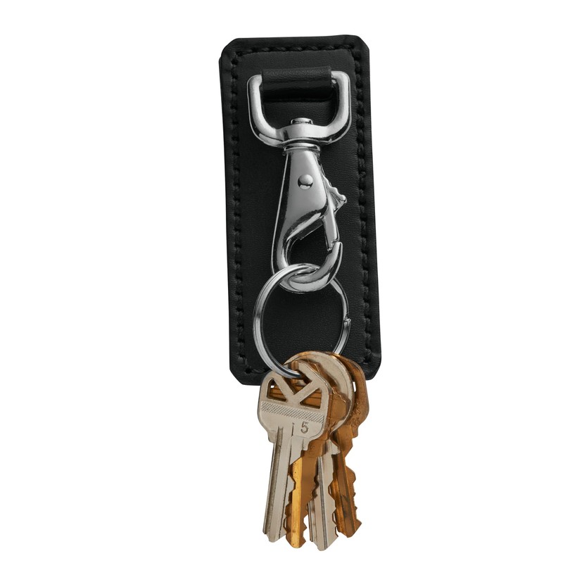 JAY-PEE Genuine Leather Key Ring Holder with Steel Belt Clip