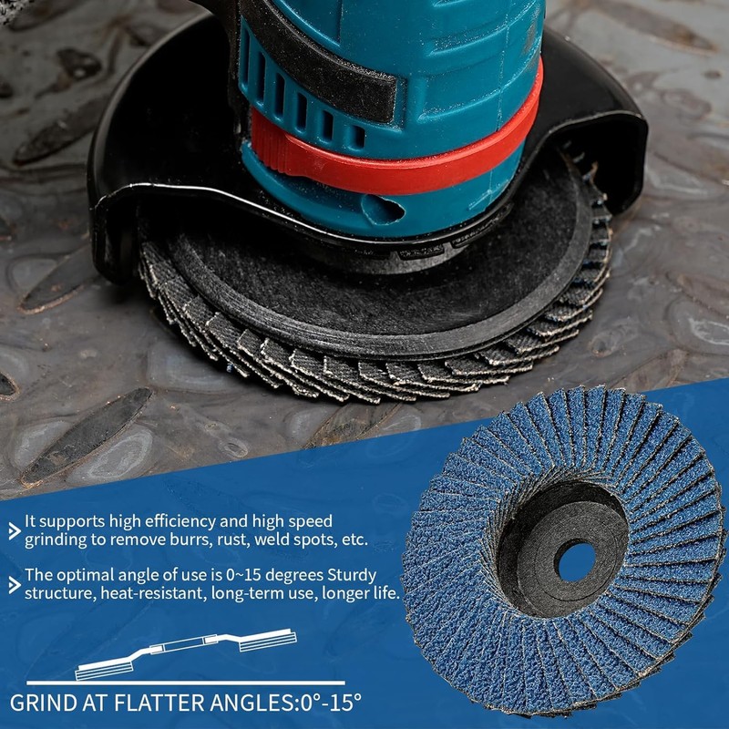 NuoDunco 3 Inch Flap Disc 60Grit 10Pack, W3/8" Arbor Hole