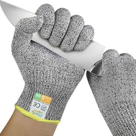 1 Pair Food Grade Safety Gloves - Stainless Steel Metal Mesh, Cut & Stab Proof for Butchering, Wire Handling & Kitchen Use (S: 20cm)