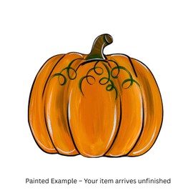Unfinished Simple Pumpkin Wood Craft Shape – Paintable Fall Cutout for DIY Autumn Decorations, Thanksgiving, and Harvest Crafts (1/4" Birch 5" Wide)
