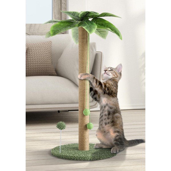 YOCONYO Cat Scratching Post for Indoor Cats, 33" Tall Cat