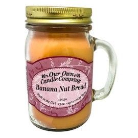 Our Own Candle Company Banana Nut Bread Scented 13 Ounce Mason Jar Candle