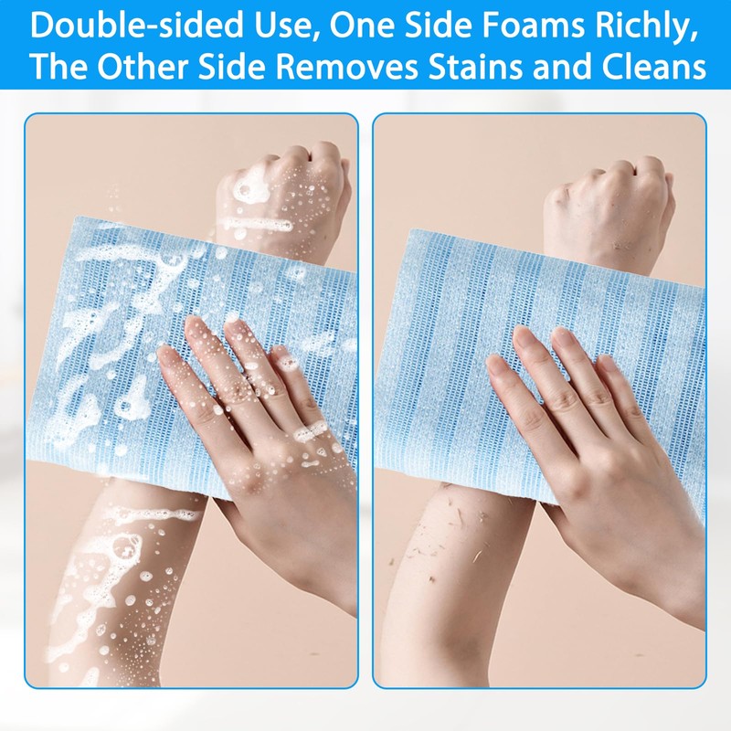 3 PCS Japanese Exfoliating Towel Exfoliating Shower Towel Extra Long