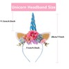 Nishine - Diadema de unicornio con purpurina, diseño de flores