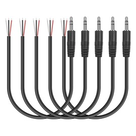 MEIRIYFA 3.5mm Male Plug to Bare Wire Stereo Audio Cable, 1/8" 3.5mm TRS 3 Pole Plug Pigtail Open End Audio Cable for Headphone Headset Speaker Replacement Cable Repair (5Pack, 1M) (TRS Male)