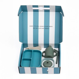 Bella Tunno Little Bites Bundle Baby Feeding Set with Bowl, Plate, Utensils, Cup, Lids; 100% Food-Grade Silicone (Underwater World)