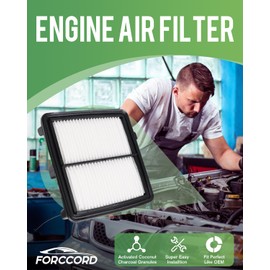 Forccord - Paquete de 2 filtros de aire de motor para Honda Fit 1.5L 2009 2010 2011 2012 2013 2014 accesorios de coche de repuesto CA10650