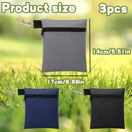 QhgPnt 3 Pack Golf Tee Bag, Golf Tee Bag Pouch, Golfs Ball Bags Practice, for Men & Women, Perfect for Golf Course Storage, Golf Ball Storage Holder Pouch,3 Colors