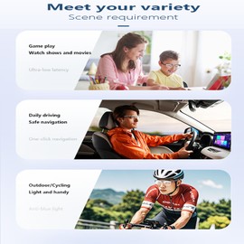 AI Translation Glasses with Over 144 Languages Real-Time Translation, Touch Control, Voice Assistant, Anti-Blue Light, Smart Music Glasses, Great for oversea students, travel and Business Negotiation