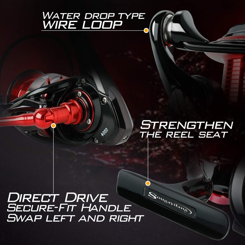 Sougayilang Spinning Reels Light Weight Ultra Smooth Powerful Fishing Reel