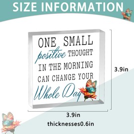 Motivational Work Desk Decor Positive Spiritual Office Decorations for Women Daughter Friends Female Inspirational Affirmation Cubicle Shelves Accessories for Coworkers Woman Acrylic Plaque