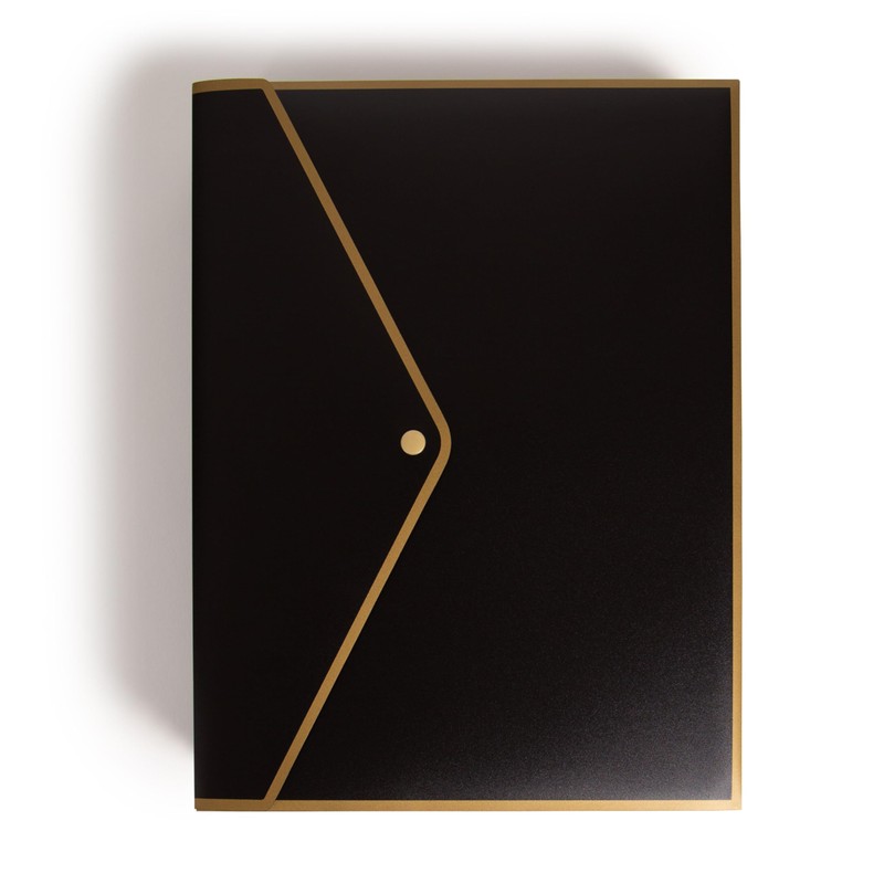 U Brands Black and Gold Poly Document Holder, 10 Count