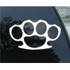 World Design Brass Knuckles Car Decal/Sticker - White