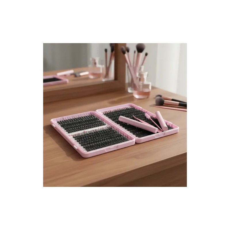 Pestañas Postizas 740 Piezas, Volumen Natural, Kit Profesion Negro D