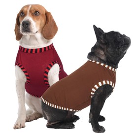 IECOii 2 Pack Dog T-shirts for Small Dogs,Breathable & Lightweight Fabric for Hot Weather,Stretchy Pet Tank Top Sleeveless Vest for Summer Outdoor Sun Protection,Cat,Chihuahua Clothes,Coffee+DarkRed,M