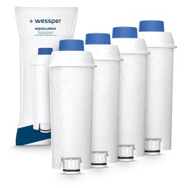 Wessper 4 Pack Water Filters for Delonghi Coffee Machines DLSC002, SER3017 & 5513292811 - Compatible with ECAM, ESAM, ETAM Series | Fits Dinamica, PimaDonna | Increases Device Life