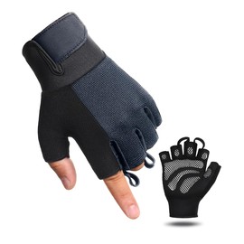 TenoFit Fingerless Workout Gloves for Men and Women, Lightweight Breathable Fitness Gloves for Weightlifting, Cycling, Climbing, Rowing