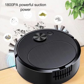 Unbranded 3 in 1 Automatic Robot Vacuum Cleaner Low Noise for Hair Dust Stain Black