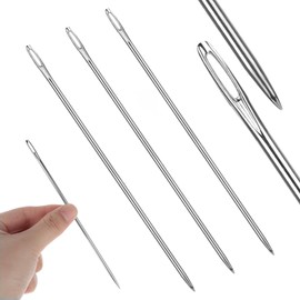 3PCS Large Eye Needles for Hand Sewing 6 Inch Upholstery Needles 15CM Needles Hand Sewing Professional Long Large Eye Hand Sewing Needles for Home Crafts Projects Doll Making Tufting