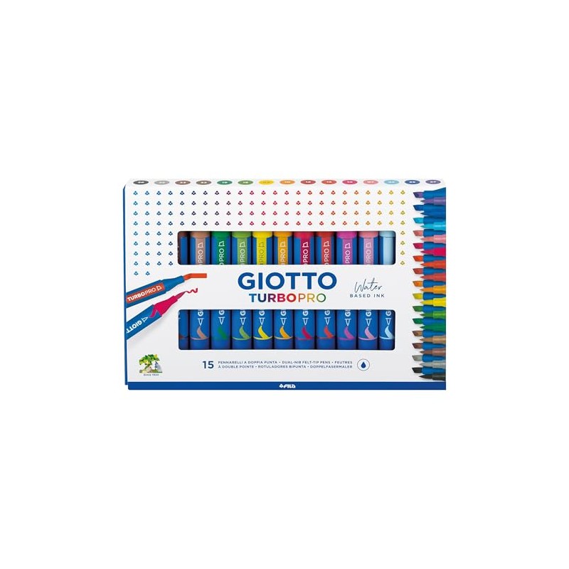 Giotto Turbo Pro Twin Tip Marker Pens - Round Shape