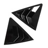 2pcs Gloss Black Rear Side Window Louvers Trim Air Vent