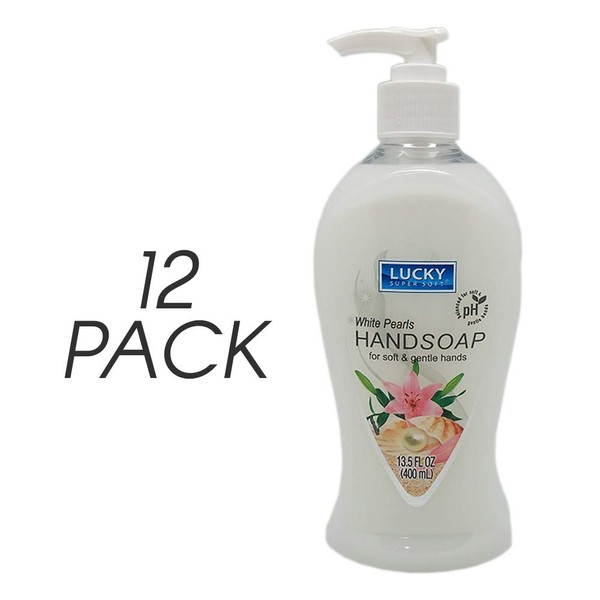 LIQUID SOAP 13.5 OZ WHITE PEARLS LUCKY - PACK OF 12