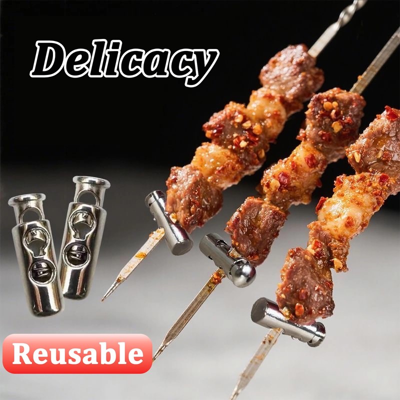 MIUPOO Barbecue Skewer Clamps,Barbecue Buckle,Baking Fixing Clip,Kabob Skewers with Push