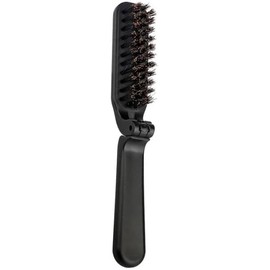 Travel Folding Boar Bristle Brush - Collapsible Anti-Static Pocket Hair Styling Tool for Women and Men