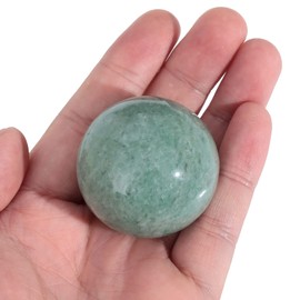 Loveliome 40 mm Green Aventurine Healing Crystal Ball, Home Decoration Fengshui Divination Sphere with Wood Stand