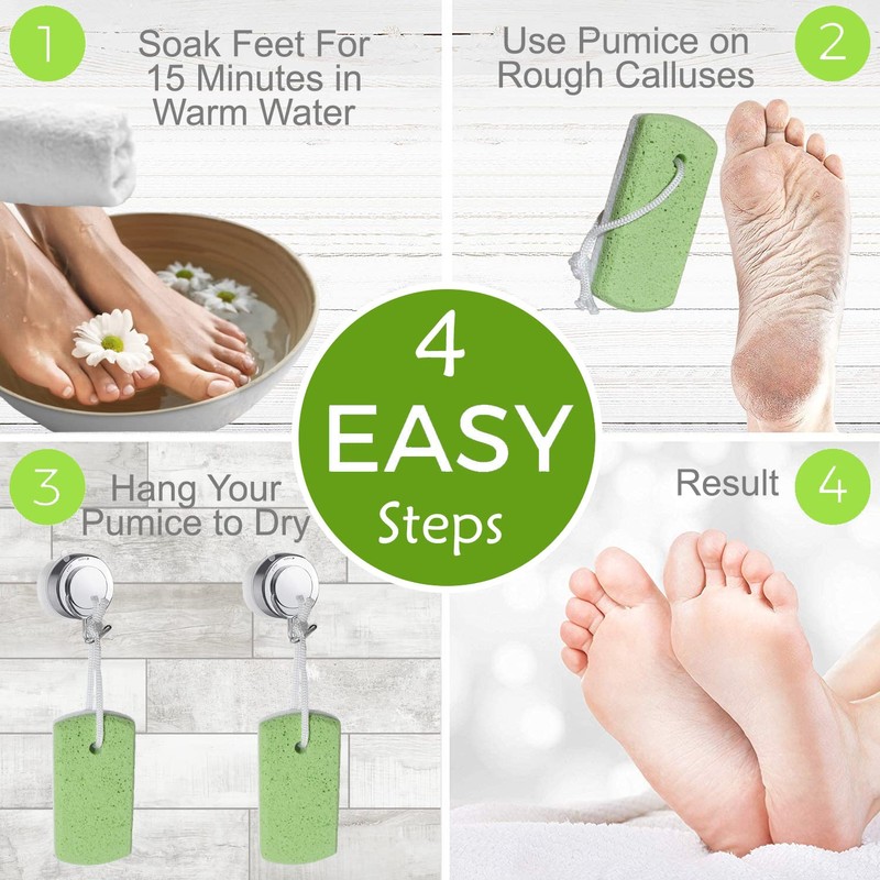 Dr. Entre's Pumice Stone for Feet 4 Pack: Callus Remover,