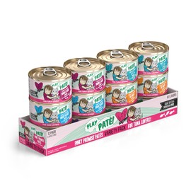 Weruva B.F.F. PLAY - Best Feline Friend Paté Lovers, Aw Yeah!, Pinky Promise Paté! Variety Pack, 2.8oz Can (Pack of 12)