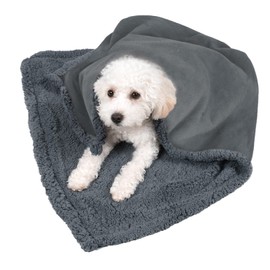Kritter Planet Waterproof Dog Blanket, Love Blanket Waterproof Couples, Extra Large Washable Reversible Fleece Throw Blanket for Bed Car Seat, 76 x 63 cm, Charcoal/Grey