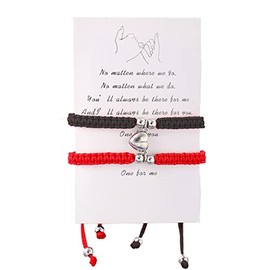 COLORFUL BLING Matching Mutual Attraction Couple Bracelets Long Distance His and Hers Adjustable Braided 8 Infinity Love Heart Friendship Bracelet Jewelry, Metal, alloy