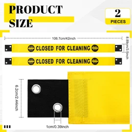 Barydat 2 Pcs Restroom Closed for Cleaning Sign with Magnetic Ends Nylon Bathroom Do Not Enter Magnetic Signs with Suction Cup Hanger Banner for Door