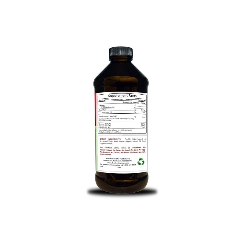 Best Naturals Black Seed Oil 8 Oz (Pack of 2)
