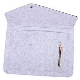 TEHAUX Gray Laptop Sleeve Case with Zipper Pocket Multi Function Felt Laptop Pouch for Tablets and Items Lightweight Protective Carrying Bag for Travel and Everyday Use