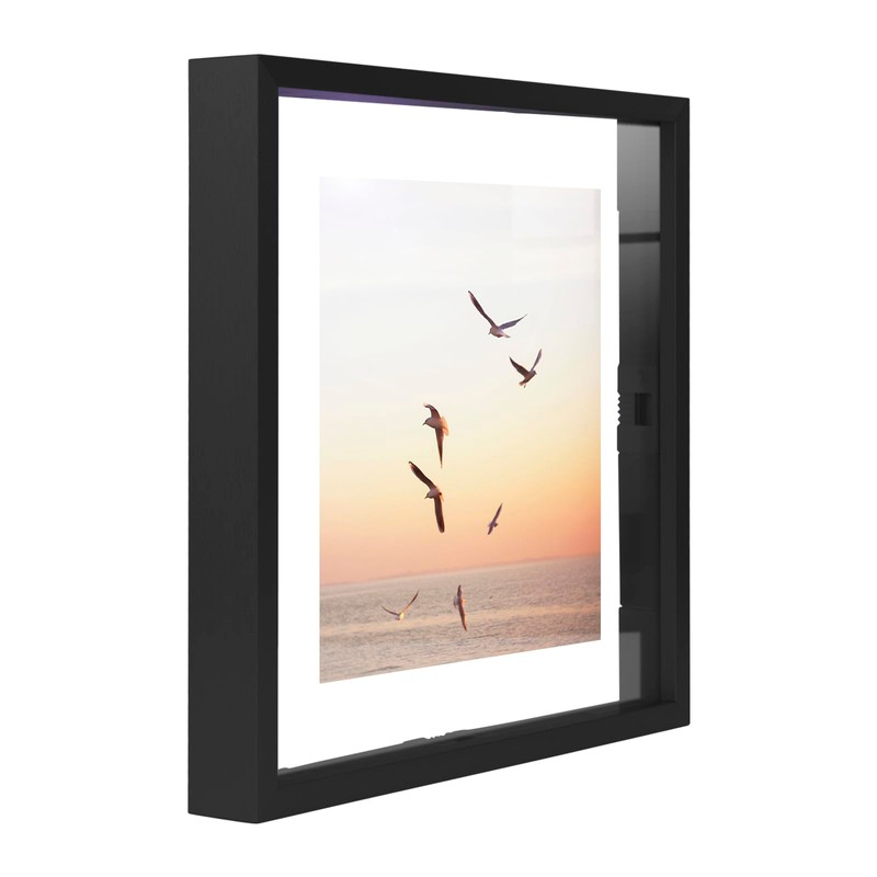 Frametory, 8x8 Floating Picture Frame - Metal Photo Frame -